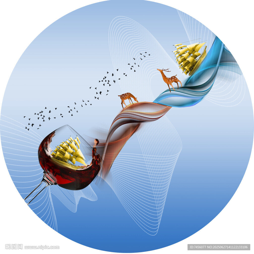 流動(dòng)的金銀液體藝術(shù)圓形裝飾畫(huà)