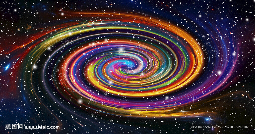 絢麗多彩的宇宙螺旋星系星空
