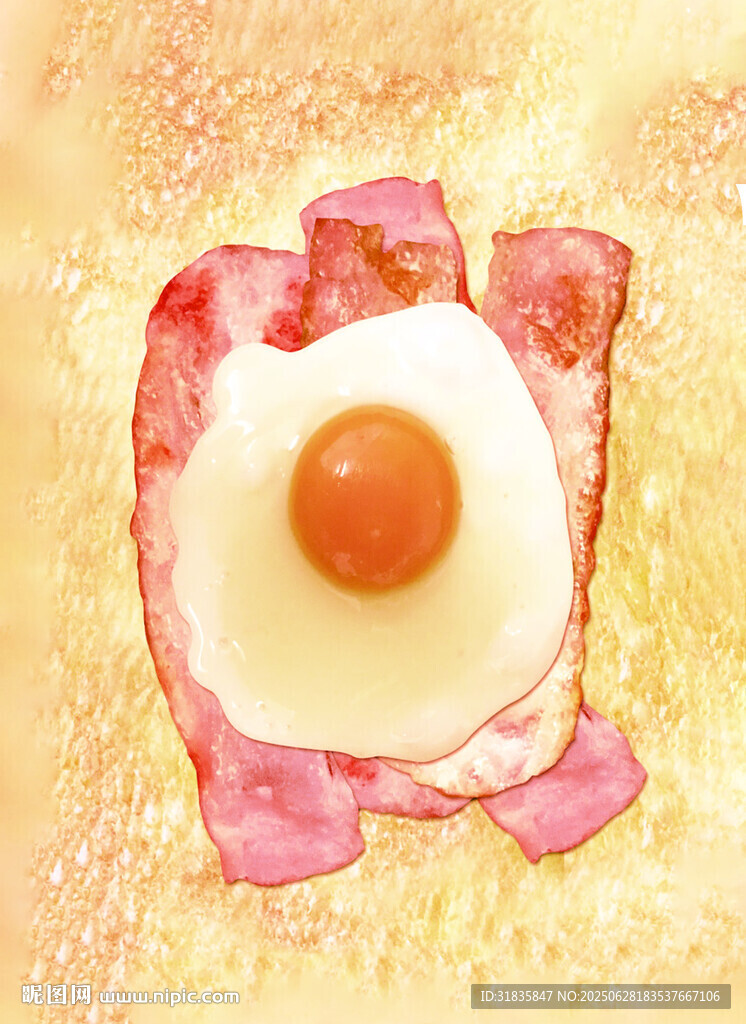 培根煎蛋美食特寫