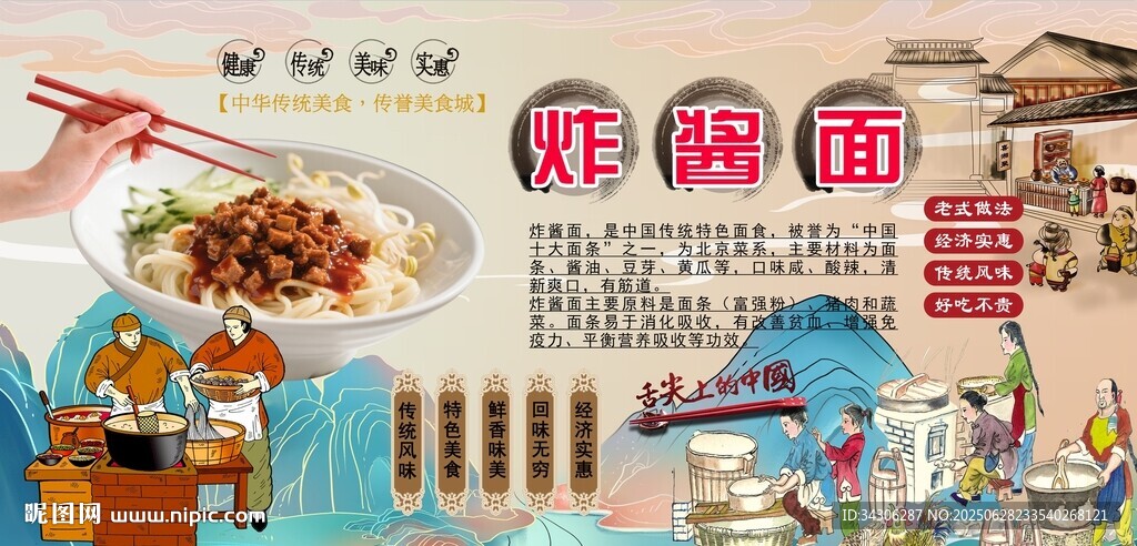炸醬面背景墻