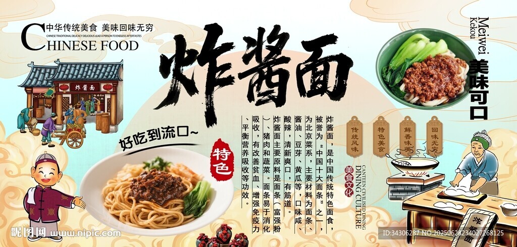 炸醬面背景墻