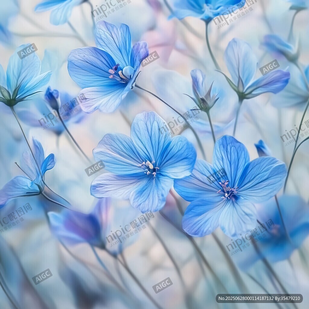 夢(mèng)幻藍(lán)花綻放美好瞬間
