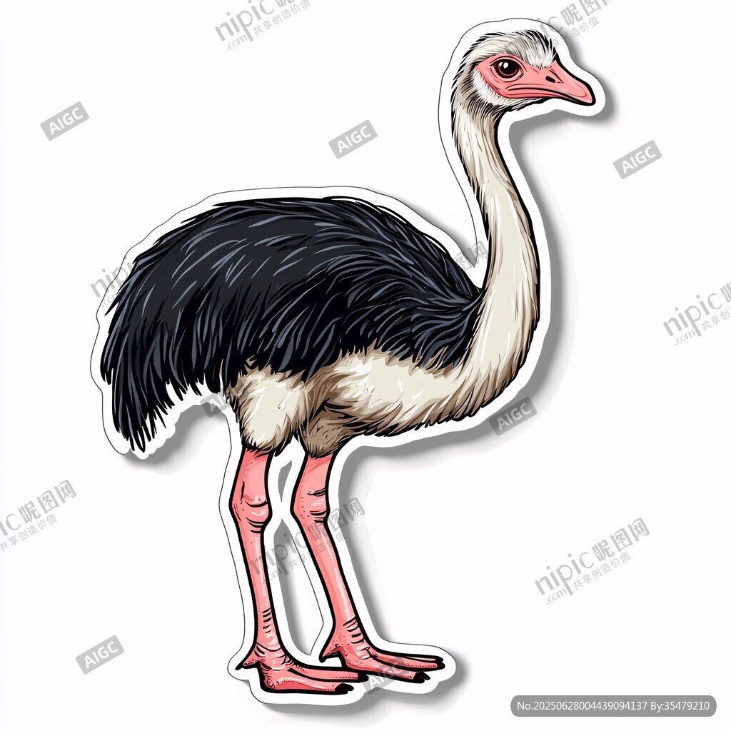 卡通鴕鳥貼紙
