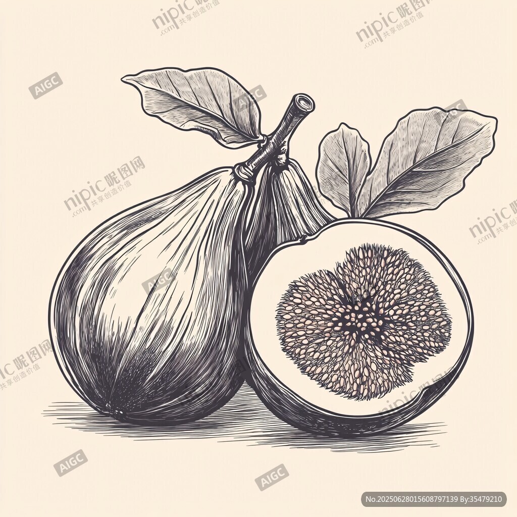 手繪無花果插畫