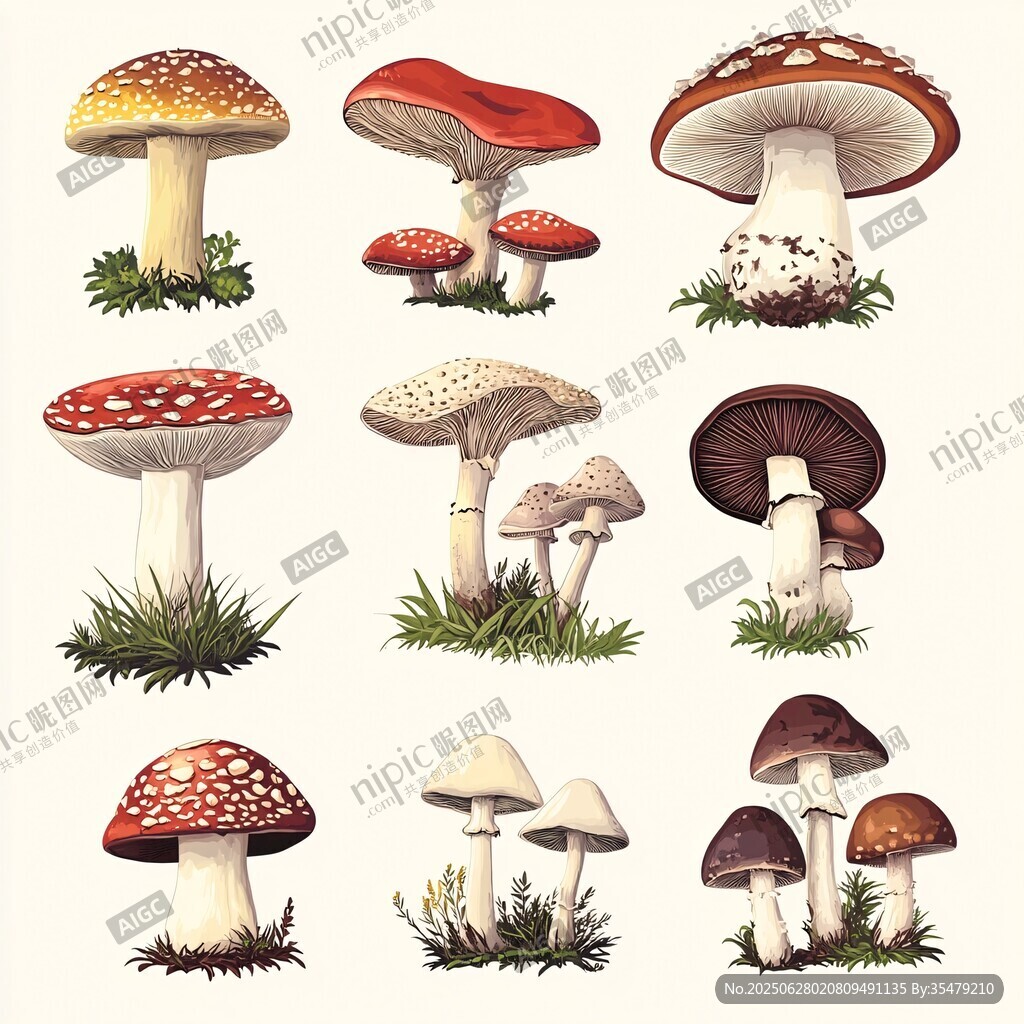 多樣蘑菇插畫集