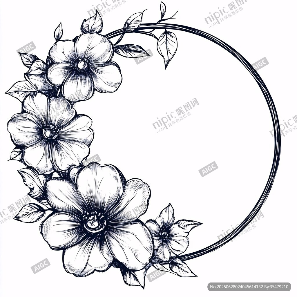 花卉環(huán)形裝飾圖案