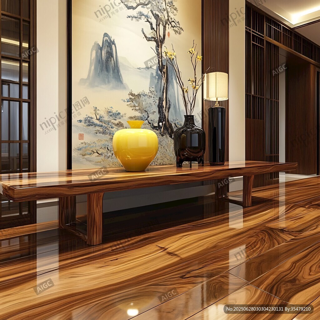 中式客廳典雅木質(zhì)裝飾擺件