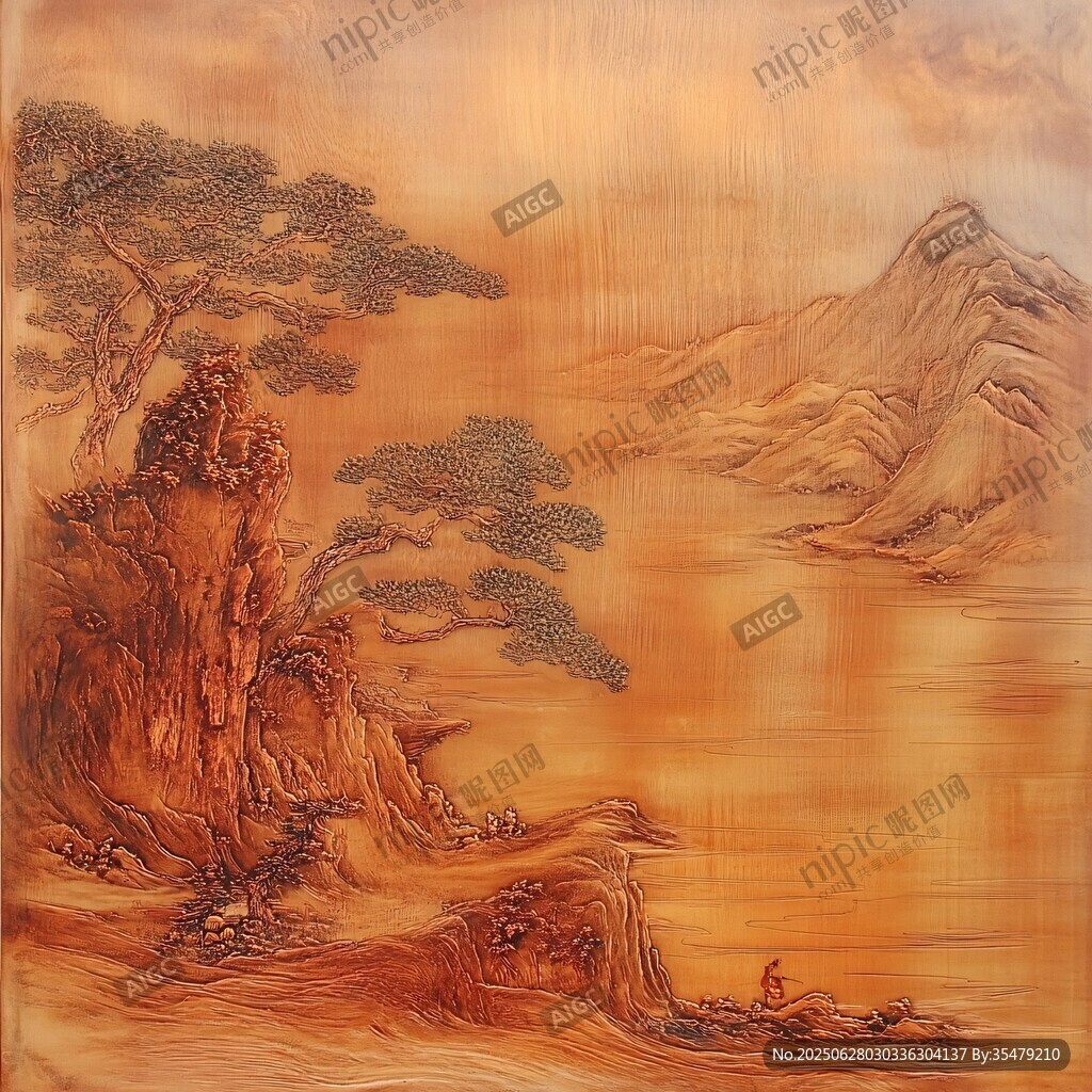 中式山水木雕藝術圖景