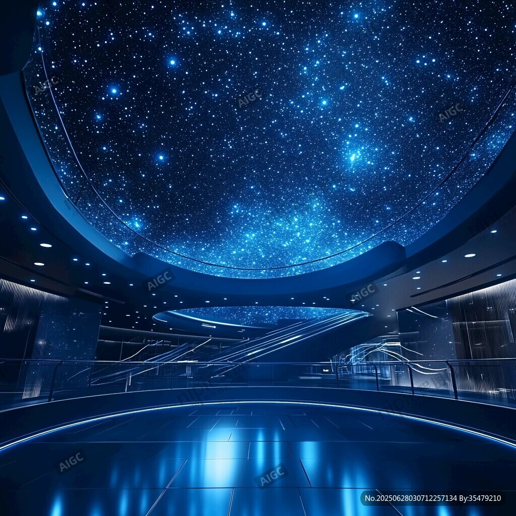 夢幻星空室內(nèi)科幻場景
