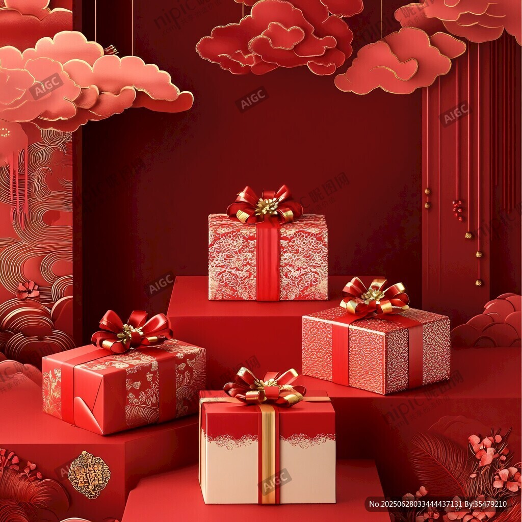 中式喜慶禮盒裝點紅火氛圍