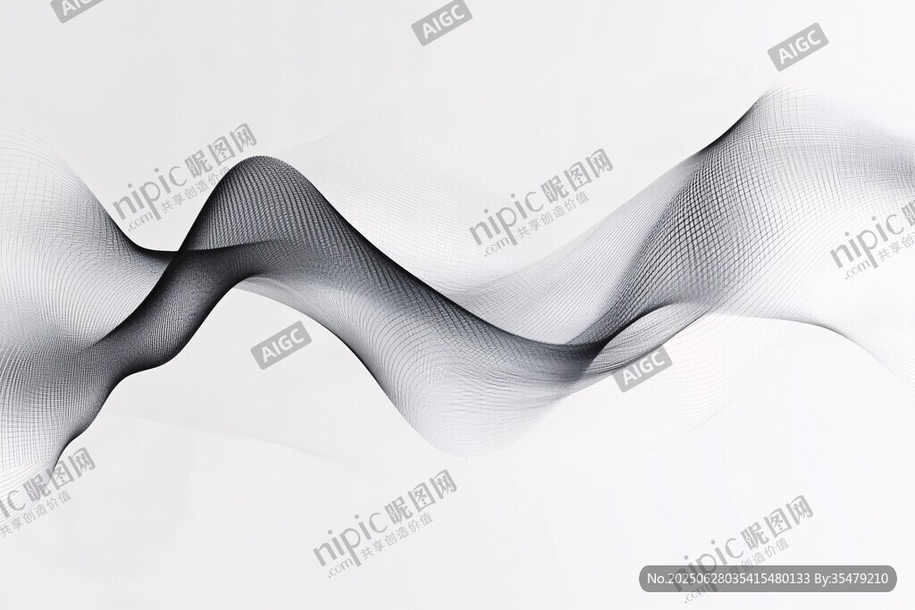 黑白動感波浪抽象背景圖