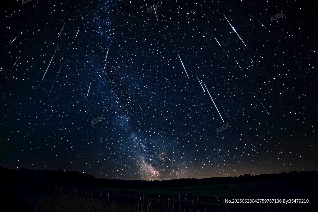 夜空流星劃過的璀璨美景