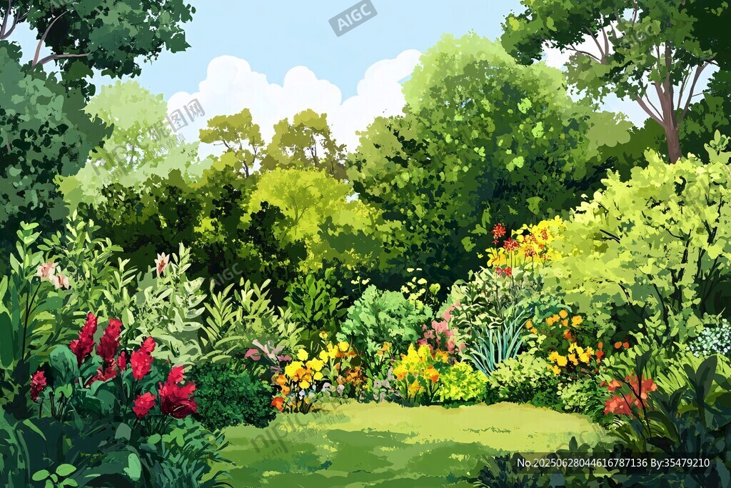 繽紛花園中的自然美景