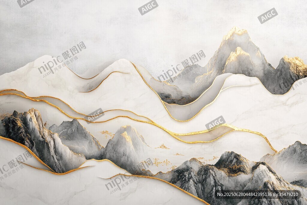 金鑲水墨山水藝術(shù)圖景
