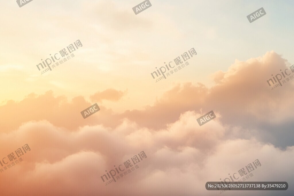 夢幻云端的絢爛霞光