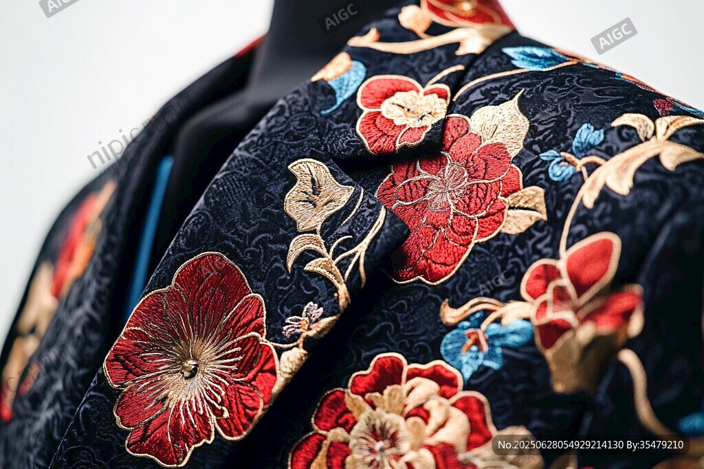 中式刺繡華服精致細(xì)節(jié)