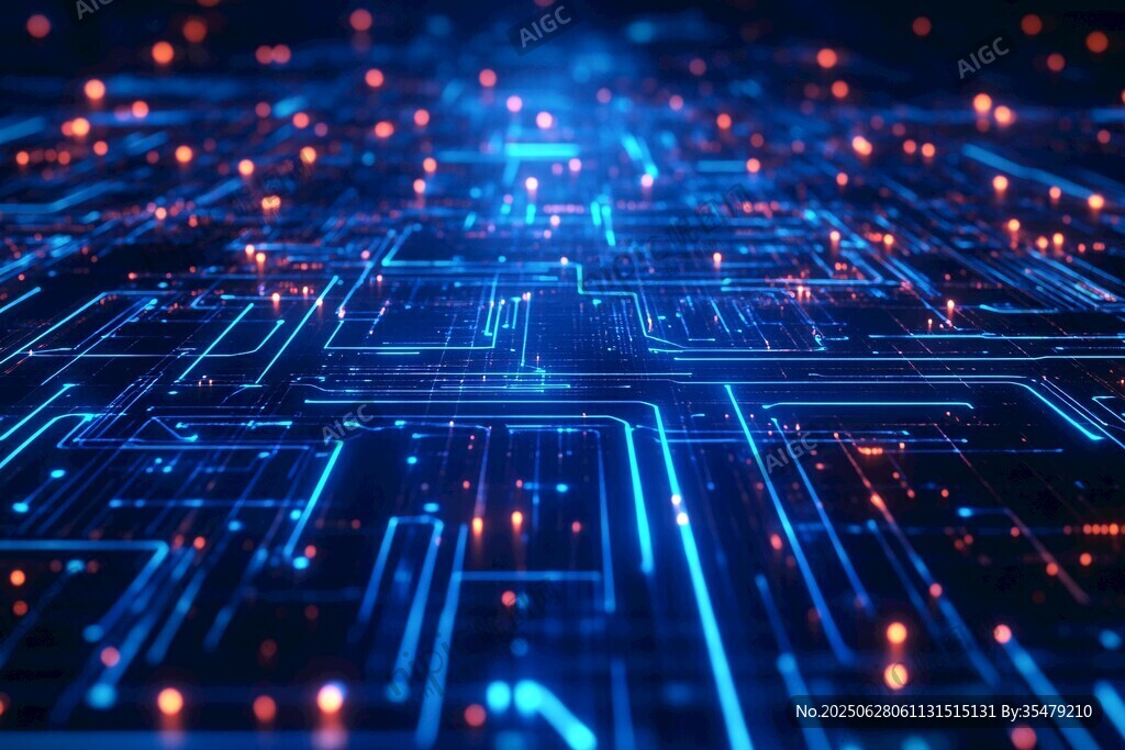 科技感電路網絡抽象背景圖