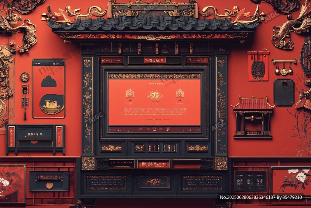 中式古典風(fēng)紅色界面設(shè)計(jì)