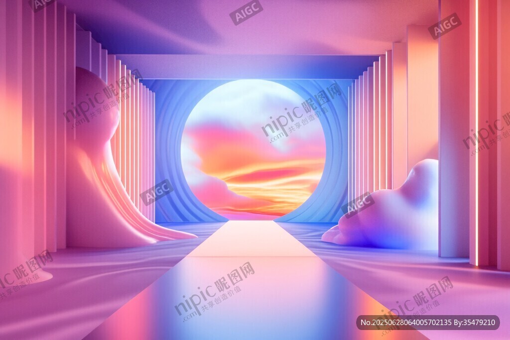 夢幻光影空間的絢麗景象