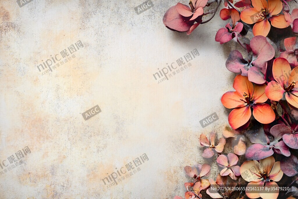 復(fù)古風(fēng)花卉背景圖