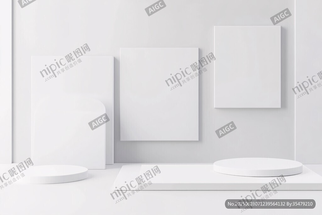 白色簡約展示空間場景