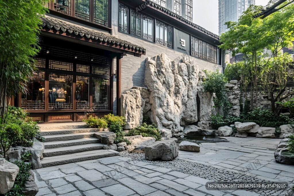 中式庭院雅致景觀一隅