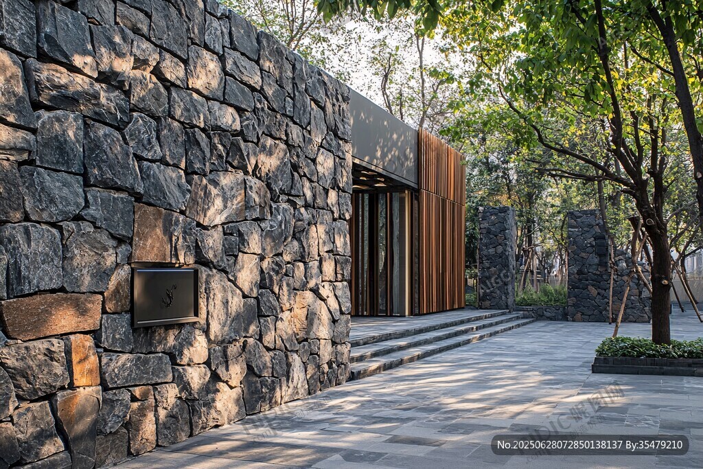 石砌建筑與自然景觀融合