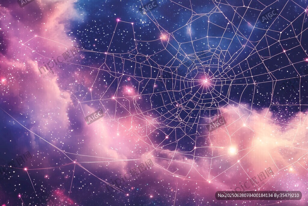 夢(mèng)幻星空下的神秘蜘蛛網(wǎng)