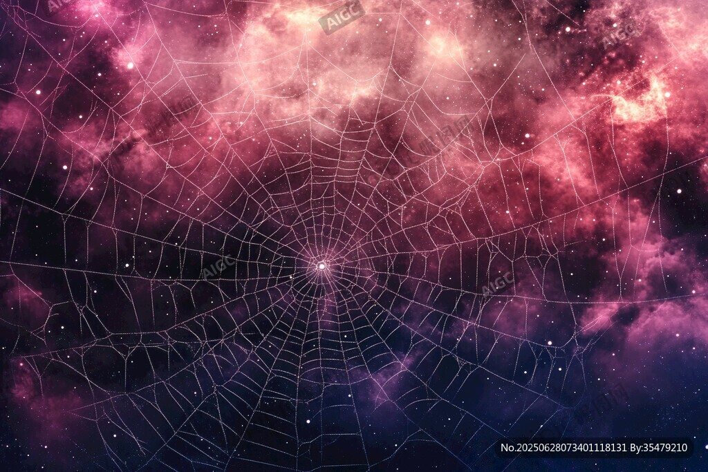 夢幻星空下的神秘蜘蛛網