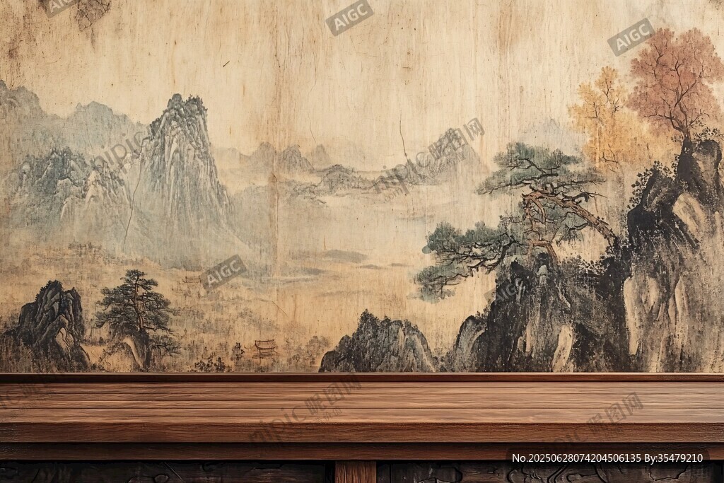 中式古典山水壁畫藝術
