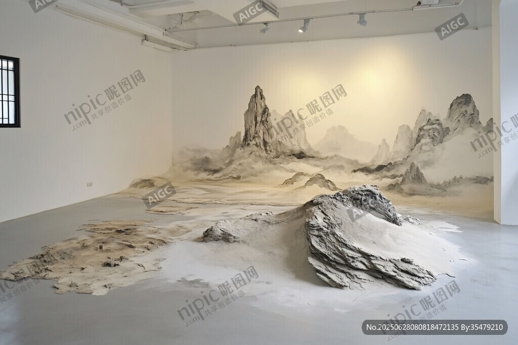 室內(nèi)山水藝術(shù)裝置展示