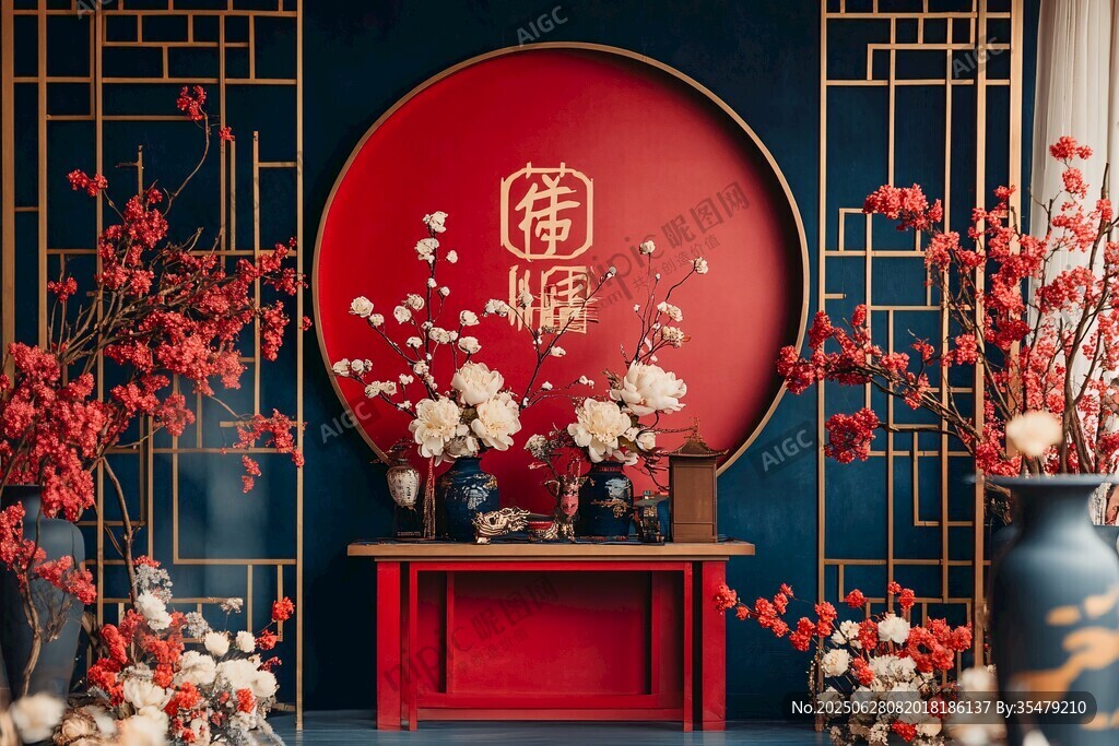 中式新年場(chǎng)景布置