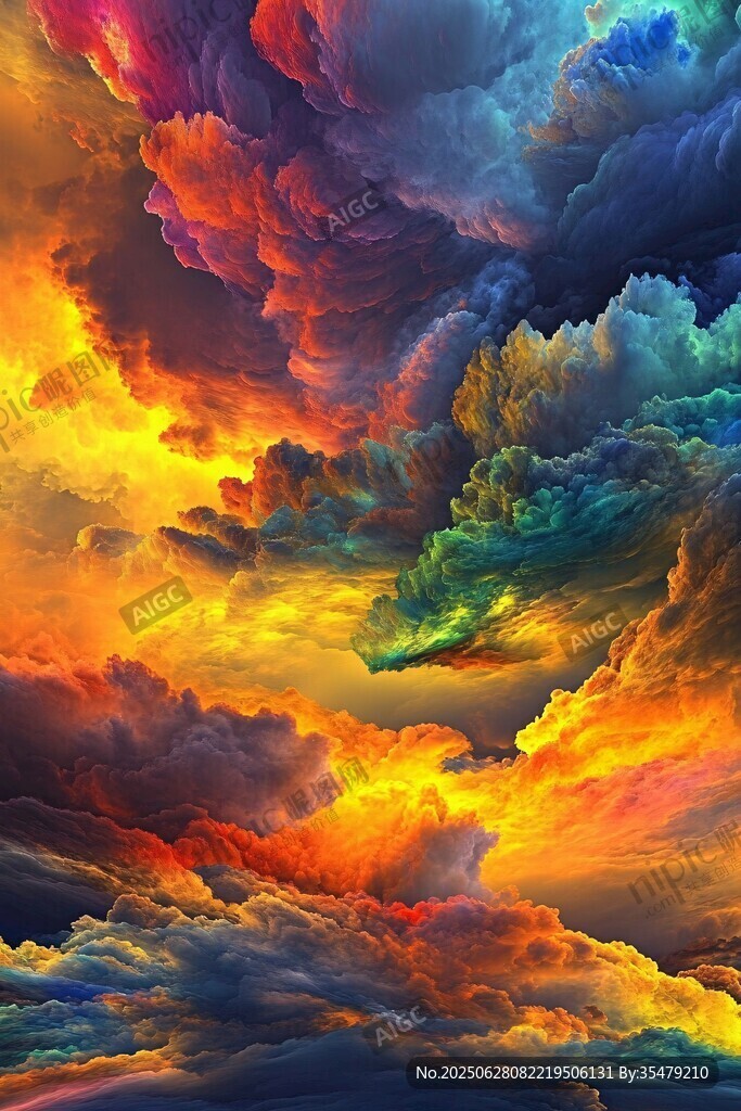 夢幻絢麗的多彩天空景象