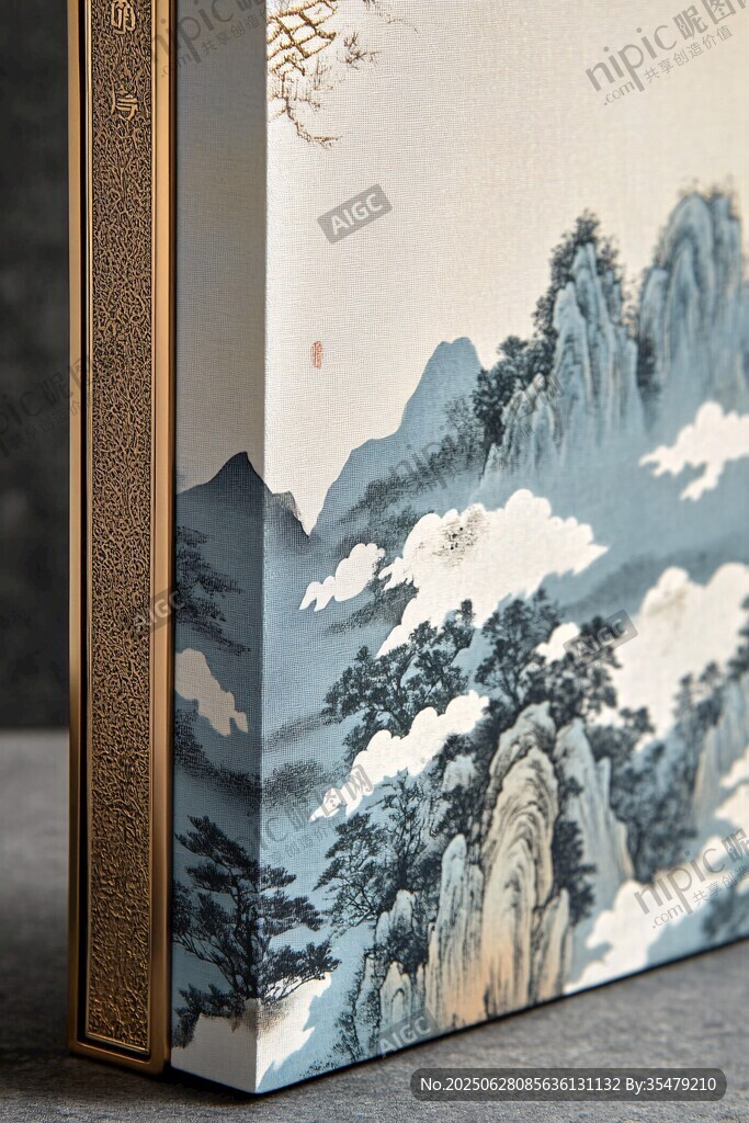 中式山水風(fēng)精致書籍裝幀