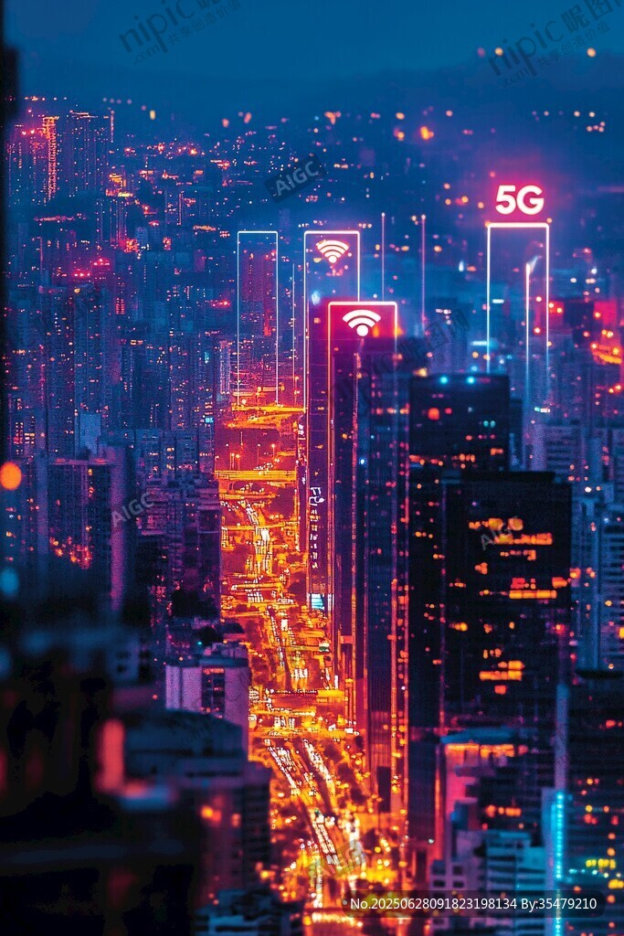 璀璨5G都市夜景