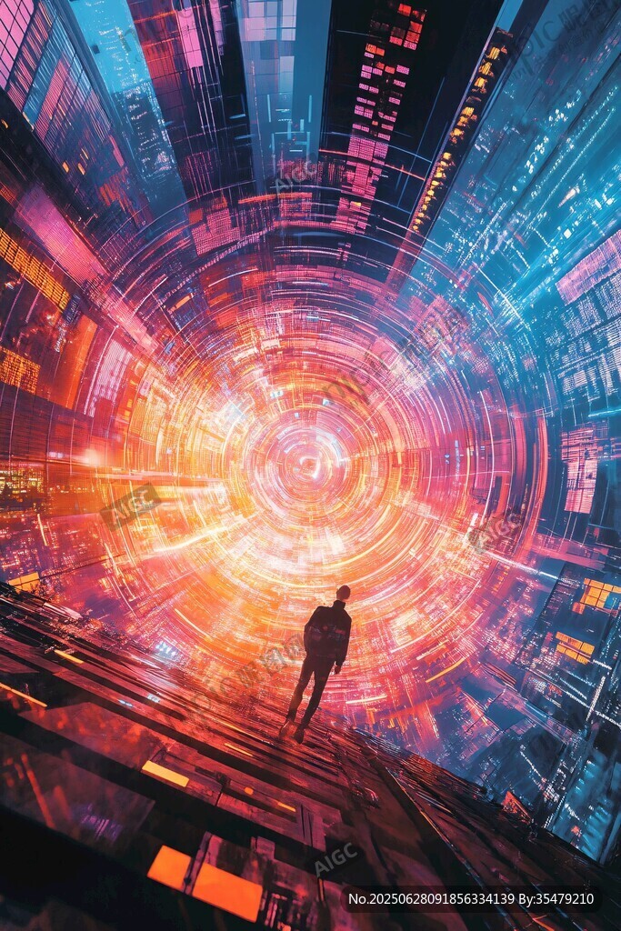 邁向科技幻界的孤獨身影