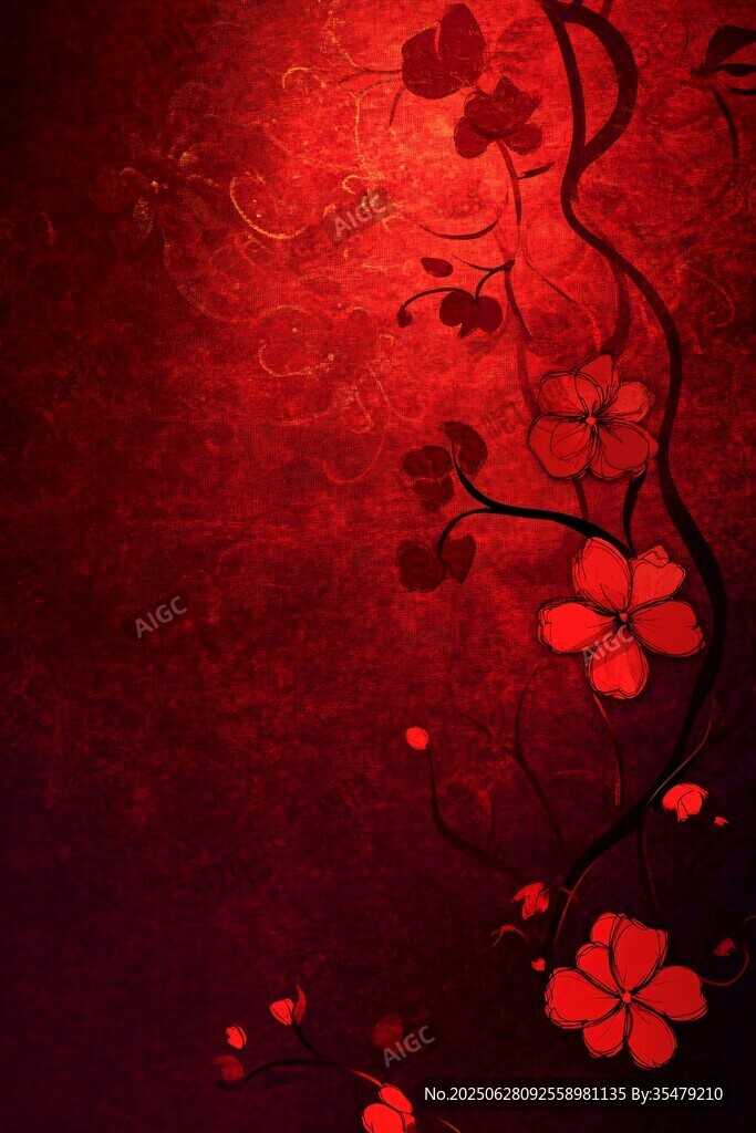 紅色花卉背景圖