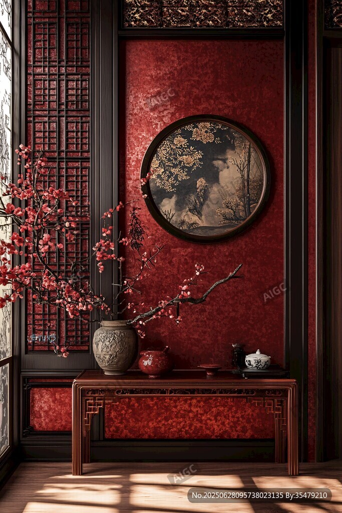 中式古典雅致角落場景