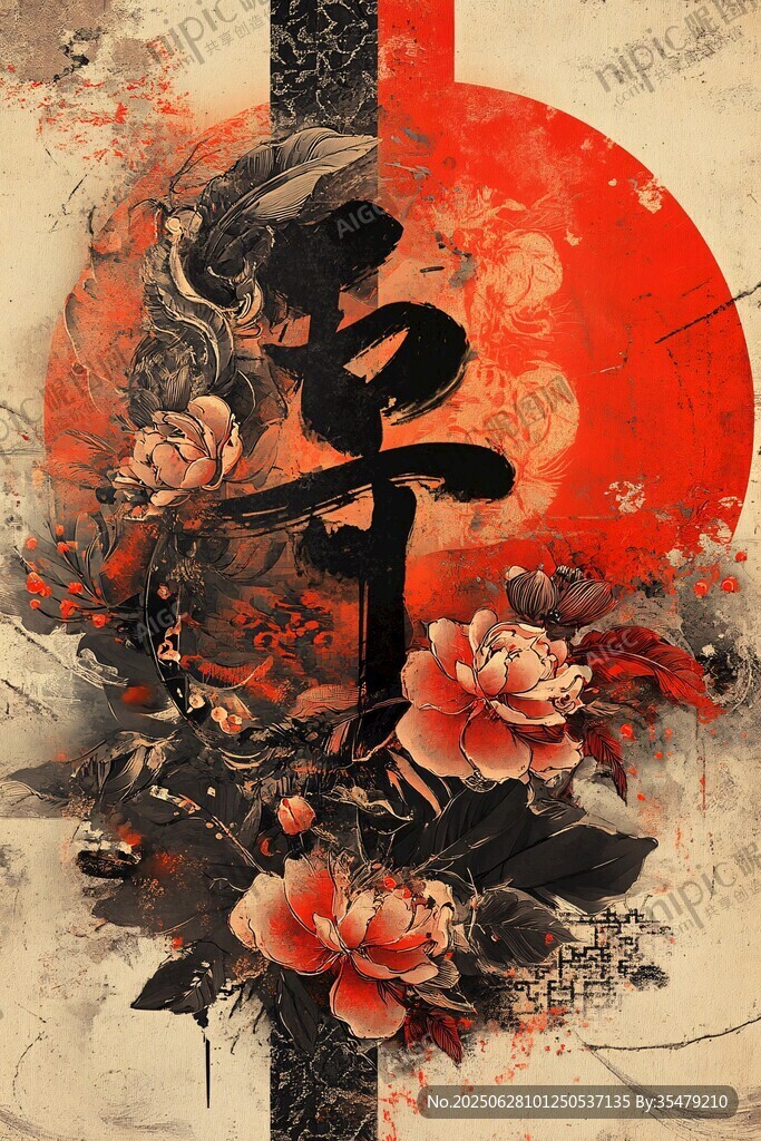 中式花鳥與書法藝術之美