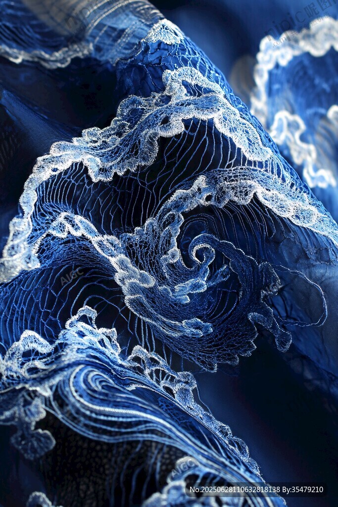 藍(lán)色夢幻蕾絲紋理圖案