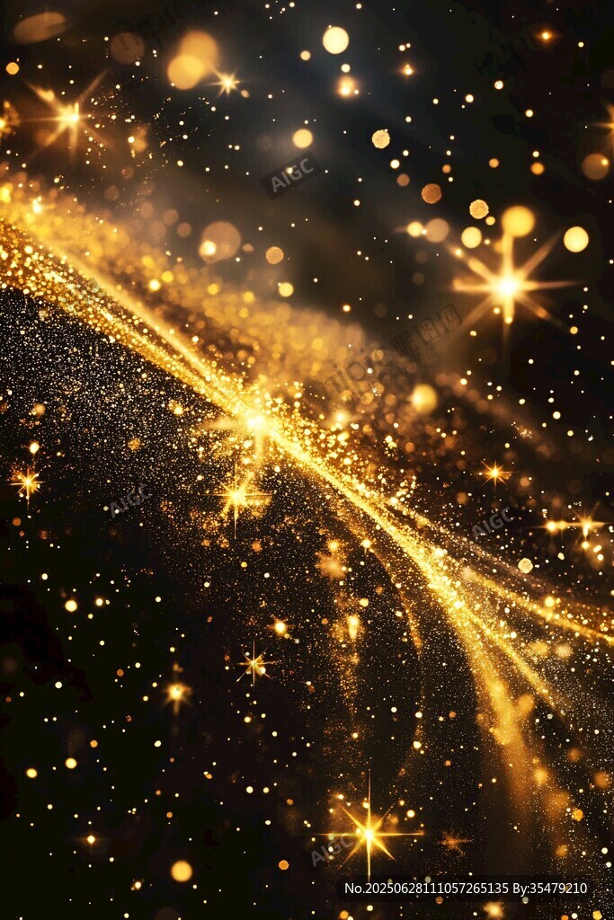 金色璀璨星光背景特效