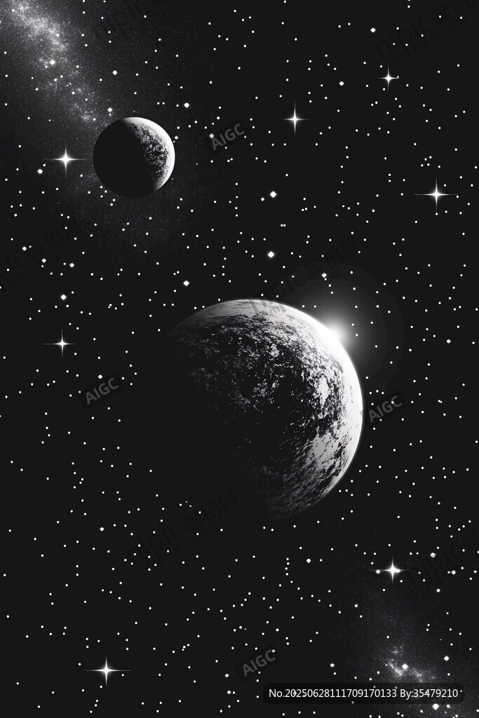 黑白宇宙中的星球景觀