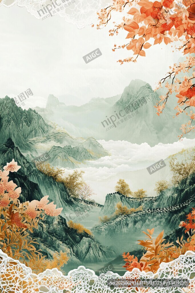 秋日山水間的詩意景致