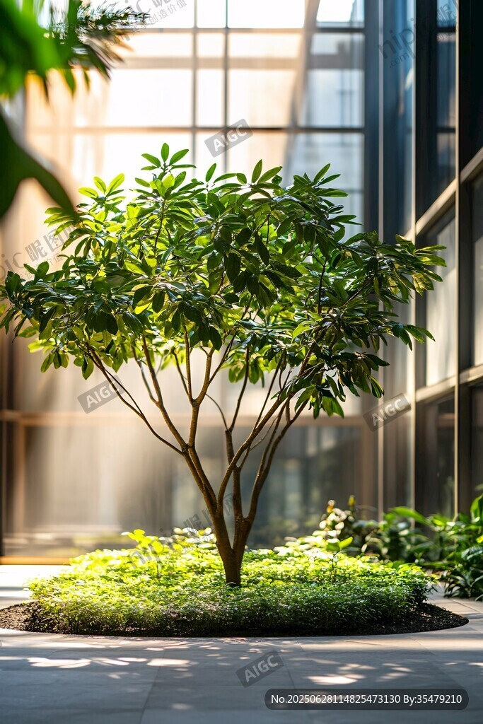室內(nèi)綠意盎然的小型樹木
