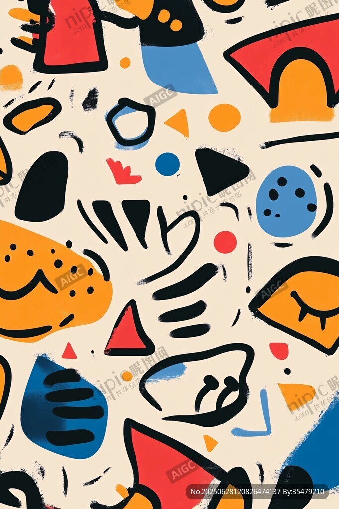 抽象幾何圖案藝術插畫