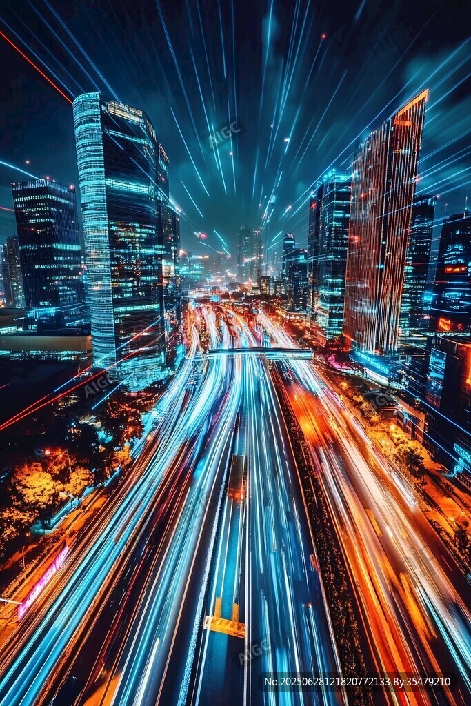 城市夜景車流光影之美