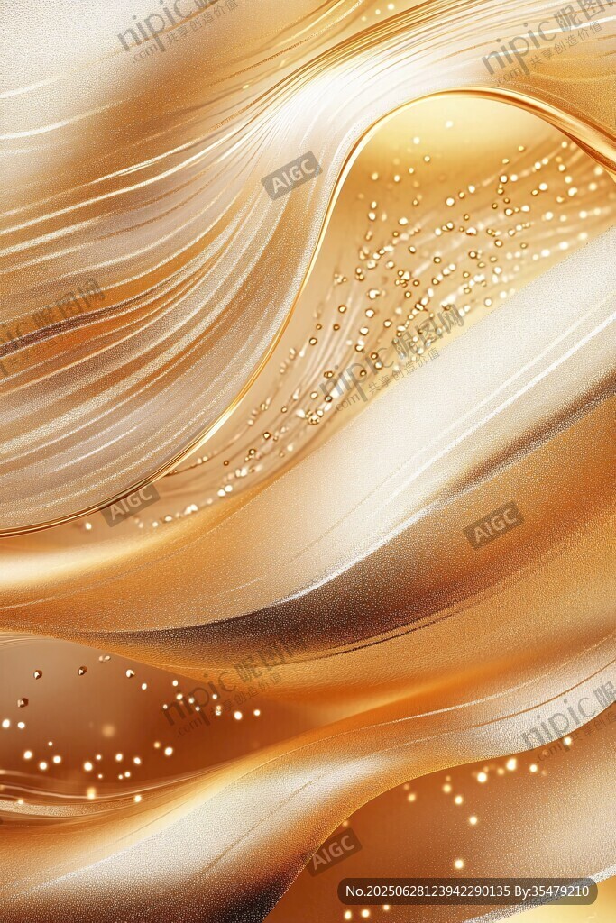 金色流動波紋質(zhì)感背景圖