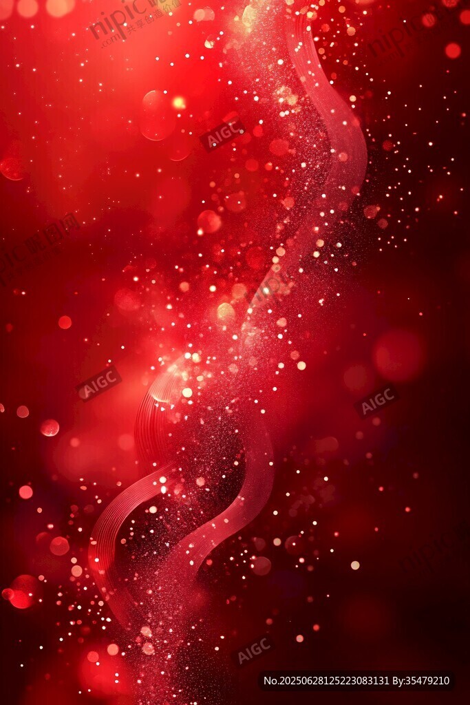 紅色夢(mèng)幻光斑背景圖