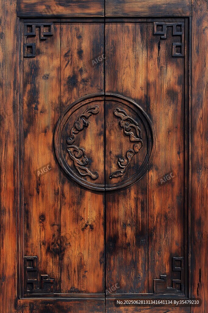 中式古典雕花實(shí)木雙開(kāi)門(mén)