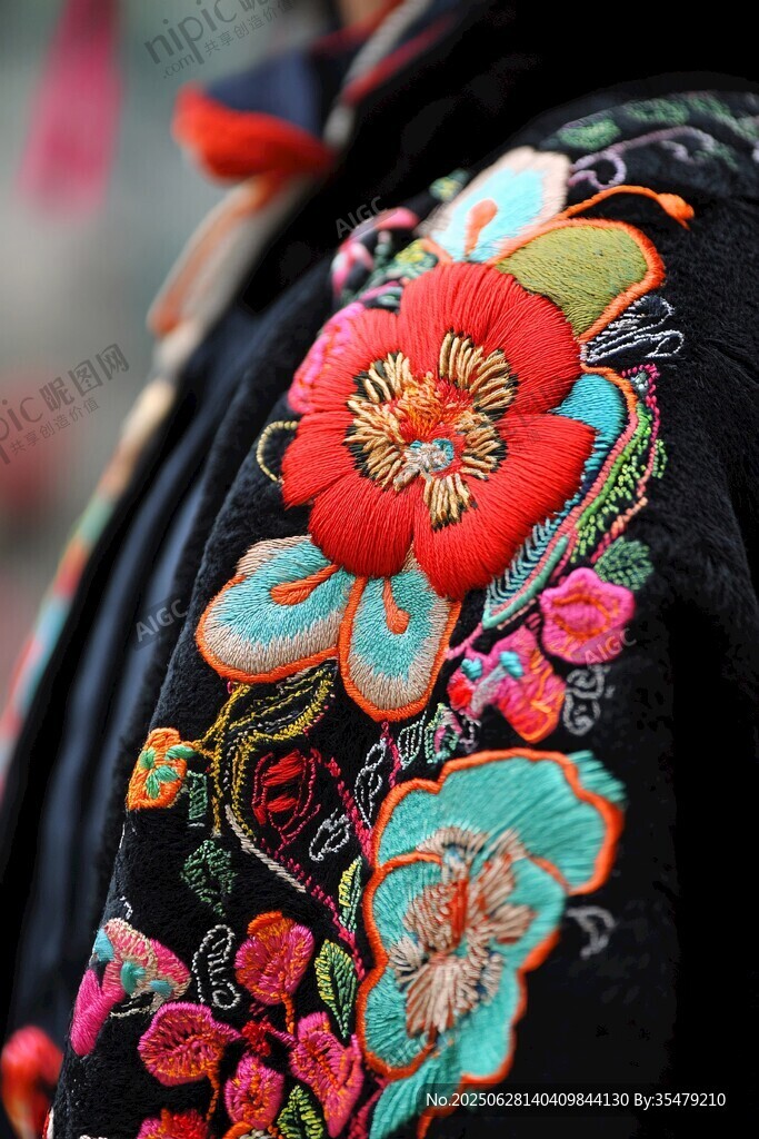 民族風(fēng)刺繡衣袖精美圖案